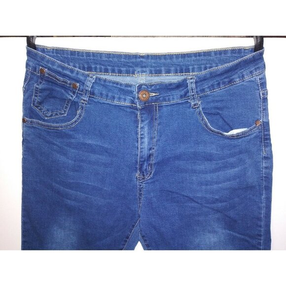 Vintage Skinny Jeans Womens 33W 30 inseam Boho stretch mid rise, medium wash EUC - Picture 3 of 8